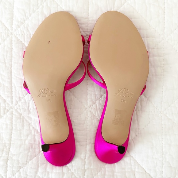 NEW J CREW Strappy Mule Sandals in Satin Bright Berry Pink 7.5 NIB AQ131 - Picture 8 of 10